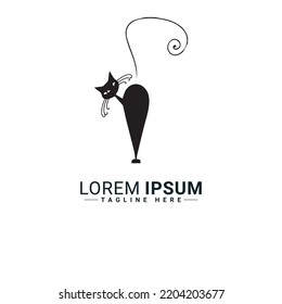 Cat logo vector illustration design 