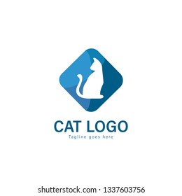 Cat logo vector illustration. modern cat logo template isolated on white background