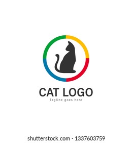 Cat logo vector illustration. modern cat logo template isolated on white background