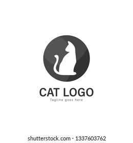Cat logo vector illustration. modern cat logo template isolated on white background