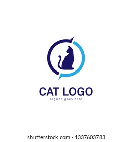 Cat logo vector illustration. modern cat logo template isolated on white background