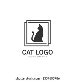 Cat logo vector illustration. modern cat logo template isolated on white background