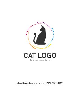 Cat logo vector illustration. modern cat logo template isolated on white background