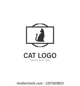 Cat logo vector illustration. modern cat logo template isolated on white background