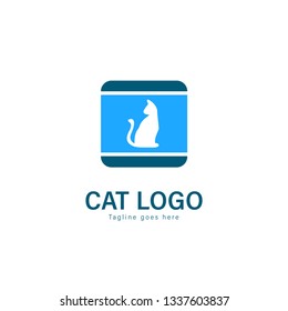 Cat logo vector illustration. modern cat logo template isolated on white background