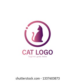 Cat logo vector illustration. modern cat logo template isolated on white background