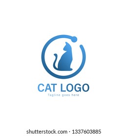 Cat logo vector illustration. modern cat logo template isolated on white background