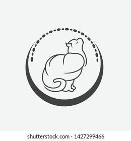 Cat logo vector illustration. modern cat logo template isolated on white background