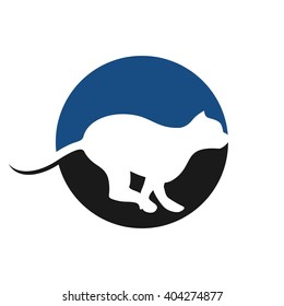 cat logo vector. run cat icon.