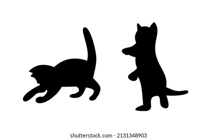 cat logo vector. silhouette cat logo, cat with black color