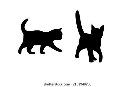 cat logo vector. silhouette cat logo, cat with black color