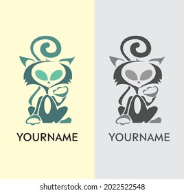 Cat logo vector, Simple flat logo or icon