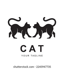 cat logo vector with slogan template