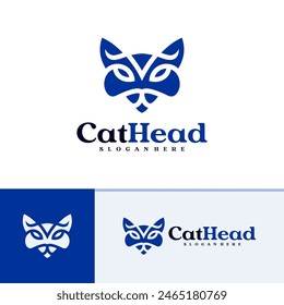 Cat logo vector template, Creative Cat head logo design concepts