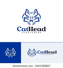 Cat logo vector template, Creative Cat head logo design concepts