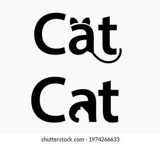 cat logo vector typography pet animal logo