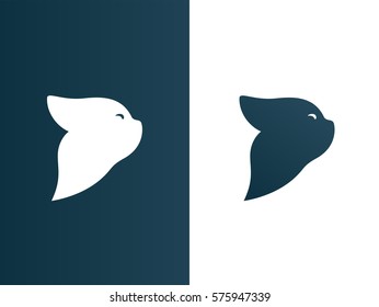 Cat Logos set modern minimalistic background - Isolated Vector Illustration