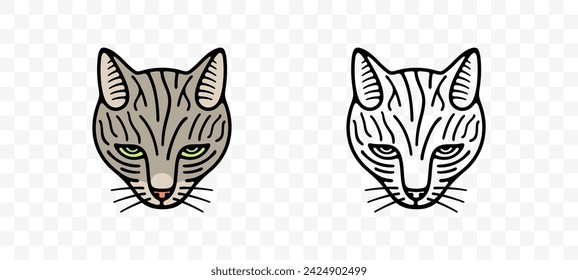 Cat, cat looking, cat face and cat is watching, graphic design. Animal and pet, kitten or catlike, veterinary and pet store, vector design and illustration