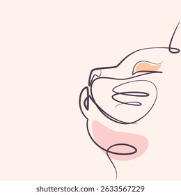 Cat Looking Up one line drawing. Cat Looking Up single line illustration. Cat Looking Up minimalist line art. Cat Looking Up vector art