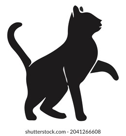 cat looking up silhouette cat vector.