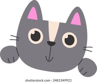 Cat Looking From Something Vector Illustration