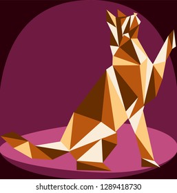 Cat looking to top pets vector illustration, black, white, contour, graphics, isolated