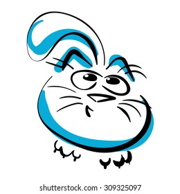 Cat looking up. Vector illustration.