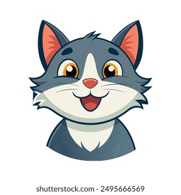 Cat with loughing vector style