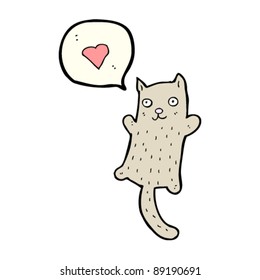 caricatura de gato enamorado