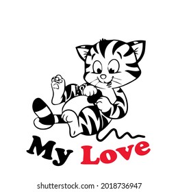 cat love catmum animal pets miau present best wo cropped best vector design illustration print poster