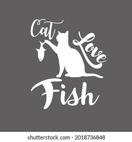 cat love fish funny kitten best wo flowy best design vector illustration for use in design and print poster canvas