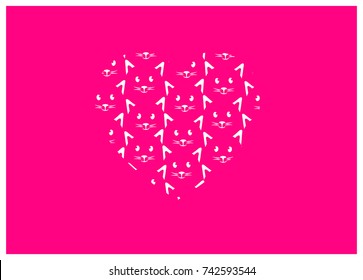 Cat love heart