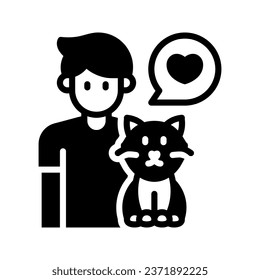 Cat love icon set style collection in line, solid, flat, flat line style on white background