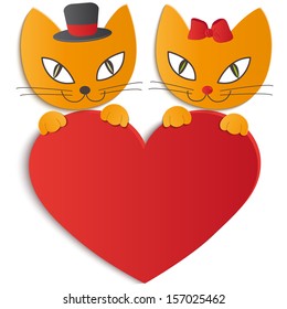 Cat in love - Illustration, vector.