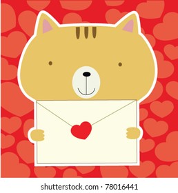 Cat with love letter 7