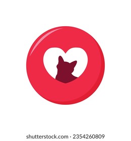 Cat Love Simple Vector Illustration