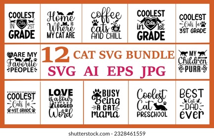 Cat Love Svg Bundle, Cat Lover Svg 