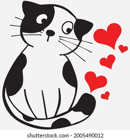 Amor al gato, archivo vectorial.