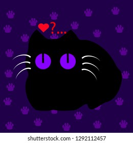 cat in love vector illustration for t-shirt print and other uses. Can be used for design of cards