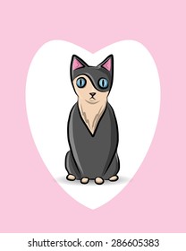 Cat love, vector illustration for your design, eps10