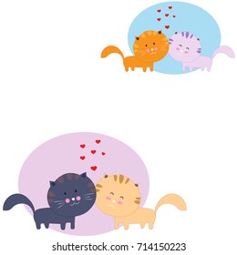 Cat in love vector on white background