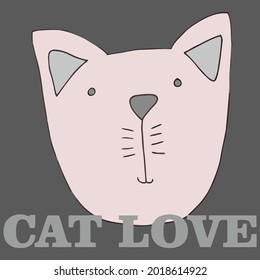 cat love wo cropped art art design vector illustration for use in design and print poster canvas