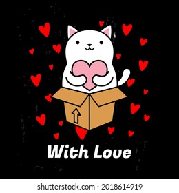 cat love wo long ank op design vector illustration for use in design and print poster canvas