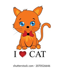 Cat with I love you 