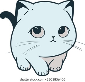 arte vectorial del logotipo vectorial adorable del gato