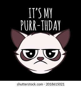 cat lover birthday funny pun its my purr art hday art art best art vector design illustration print poster