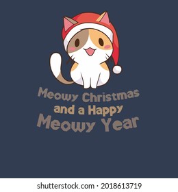 cat lover christmas ee meow christmas wo vintage sport best art art vector design illustration print poster