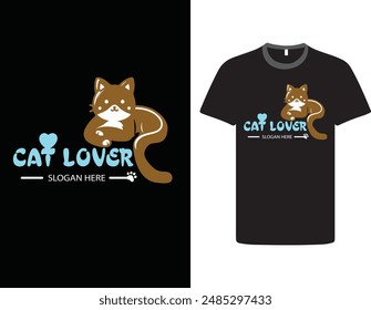 Cat lover creative t-shirt design.