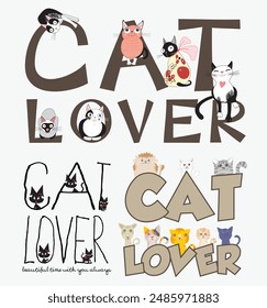 cat lover design vector illustration