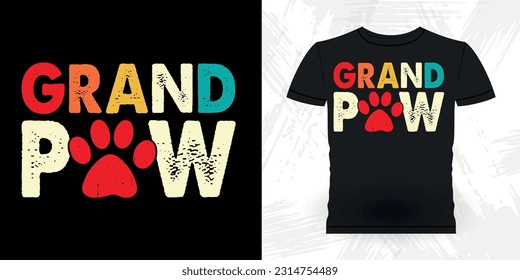 Cat Lover Funny Grandpa Retro Vintage Father's Day T-shirt Design